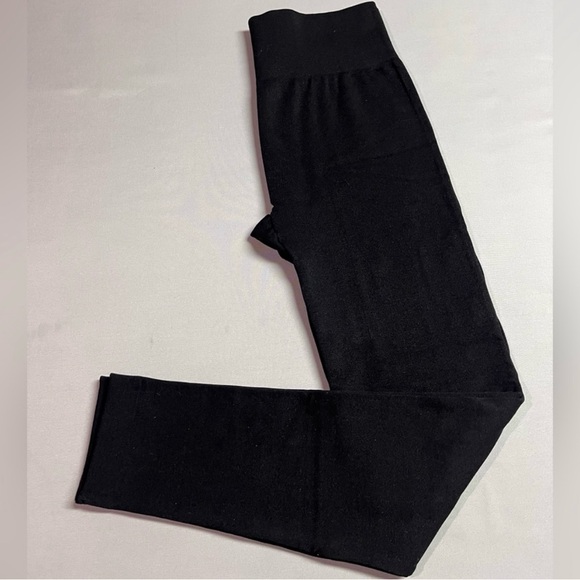 Lemon Pants - Lemon Fleece Lined Black Leggings NWOT